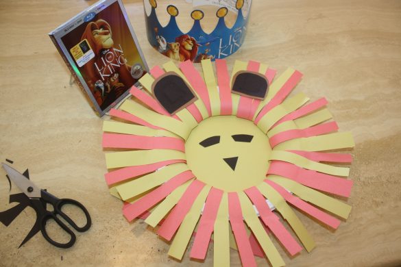 "The Lion King" mask family DIY craft project.