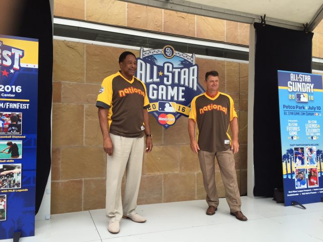 MLB All Star Game Spokespeople Winfield and Hoffman