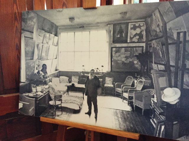 Monet Pictured in Work Studio at Giverny