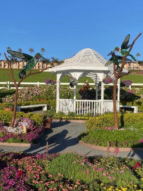 Flower Fields Gazebo and Heveri Sculptures