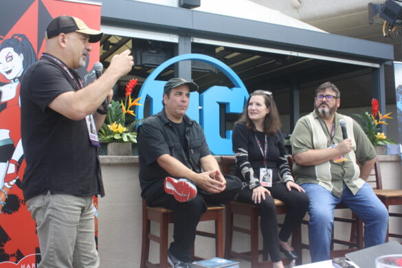DC Comics Dan Didio, Jimmy Palmeotti, Amanda Conner, Paul Dini at Comic-Con 2017. Photo S. Valle