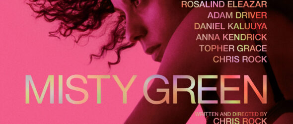 Promotional image from A24's Misty Green, starring Rosalind Eleazar and Chris Rock.