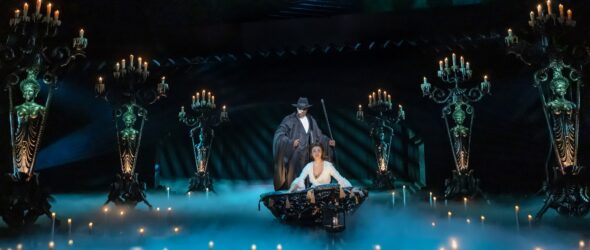 Isaiah Bailey as the Phantom and Jordan Lee Gilbert as Christine Daaé in The Phantom of the Opera 2026 North American Tour.