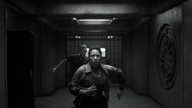 Shirley and Knox run to save Juliette Nichols after surviving the fire chamber in Silo Season 3 Episode 5.