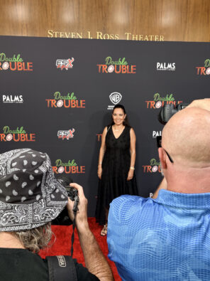 Suzette Valle on the red carpet for Double Trouble movie