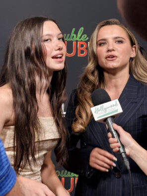 Violet and Madeleine McGraw at the premier of Double Trouble Movie